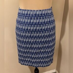 Ann Taylor Blue and White Pencil Skirt, size 6
